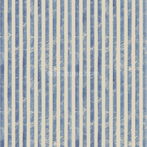 Seamless 3D PBR Texture of Watercolor Blue Vertical Stripes on Fabric