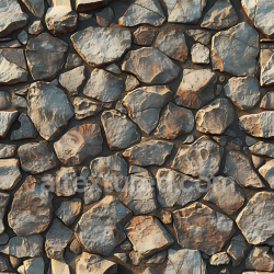 seamless Seamless 3D Rugged Stone Wall PBR Texture with Natural Color Variations texture 8k free download PBR