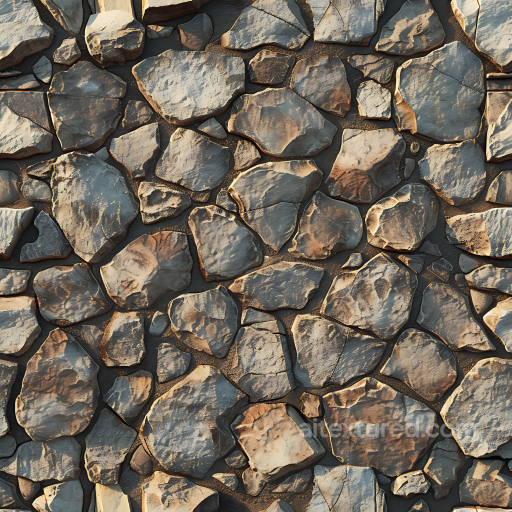 Rugged Stone Wall PBR Texture with Natural Color Variations seamless Stone PBR texture