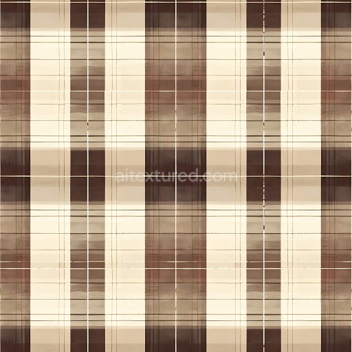 Seamless 3D PBR Texture of Brown Beige Classic Plaid Fabric Pattern
