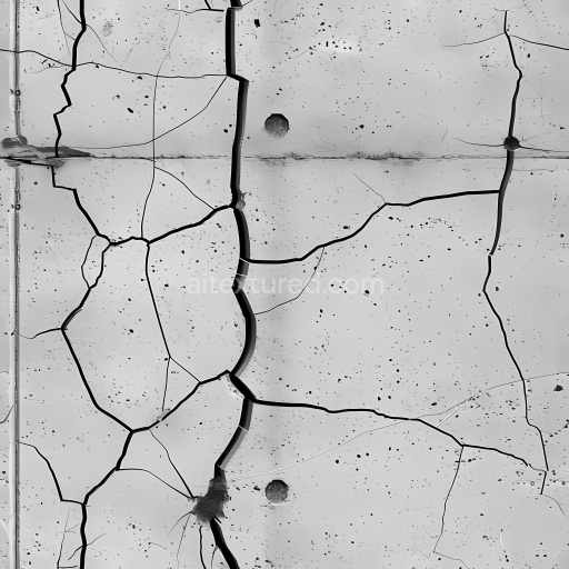 Seamless 3D PBR Cracked Concrete Texture with Deep Fractures and Holes
