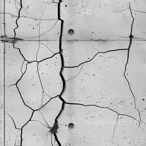 Cracked Concrete Texture with Deep Fractures and Holes seamless Cracked & Holes PBR texture