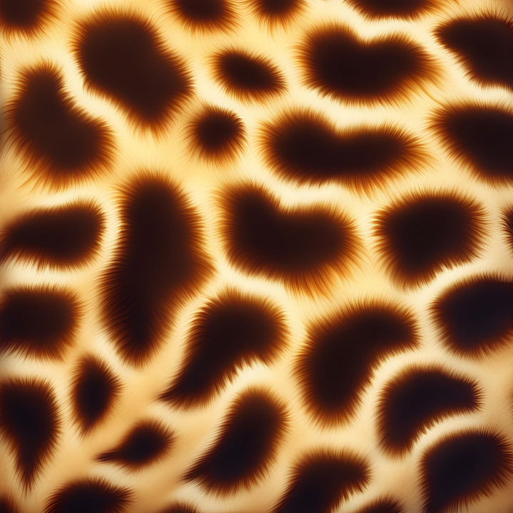 Leopard Print Fabric with Furry Gradient Spots seamless PBR texture preview