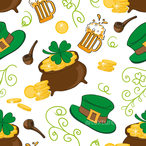 with St Patrick Cartoon Icons and Symbols seamless St patrick digital paper bundle PBR texture