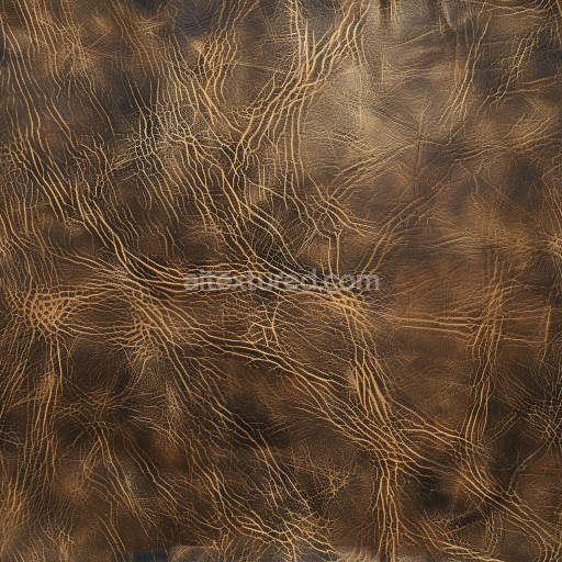 Seamless 3D Vintage Cracked Brown Leather PBR Texture with Detailed Wrinkles