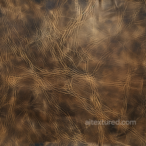 Vintage Cracked Brown Leather PBR Texture with Detailed Wrinkles seamless Leather PBR texture