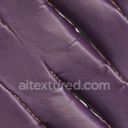 seamless Seamless 3D PBR Texture of Purple Pebbled Leather with Soft Padding and Stitching texture 8k free download PBR