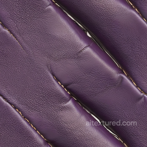 Purple Pebbled Leather Seamless Texture with Soft Padding and Stitching seamless Leather PBR texture
