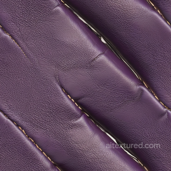 Purple Pebbled Leather Seamless Texture with Soft Padding and Stitching Leather texture preview