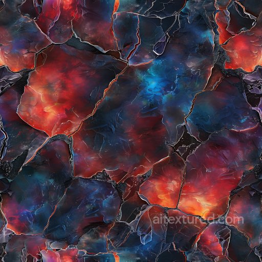 Cracked & Holes Texture of Cracked Multicolored Painted Surface with Jagged Edges seamless Cracked & Holes PBR texture
