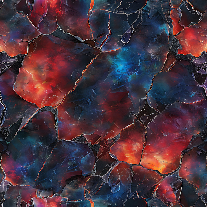 Cracked & Holes of Cracked Multicolored Painted Surface with Jagged Edg… seamless PBR texture preview