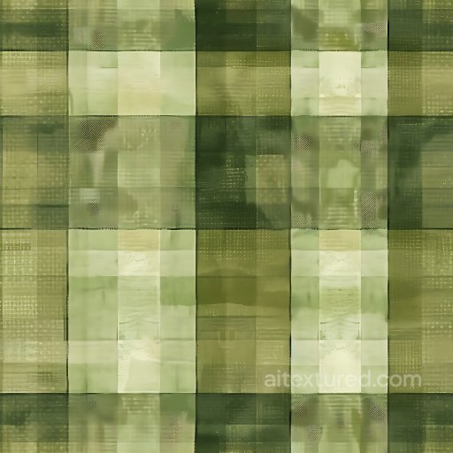 Seamless 3D PBR Texture of Green Plaid Fabric with Faded Pattern texture preview