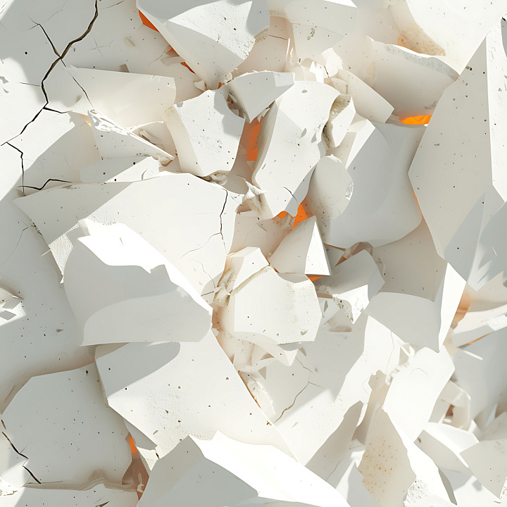 Broken White Plaster Cracks and Chips seamless PBR texture preview