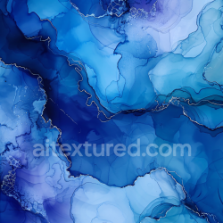 seamless Seamless 3D Alcohol Ink PBR Texture Featuring Deep Blue Fluid Swirls and Subtle Metallic Veins texture 8k free download PBR