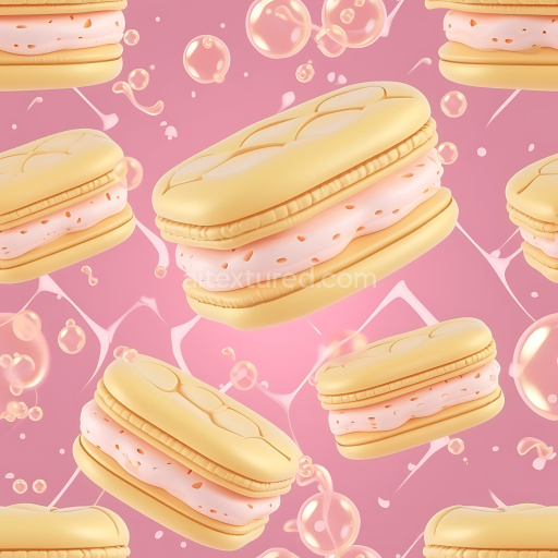 Seamless 3D Inflated PBR Texture of Soft Quilted Pastry with Cream Filling