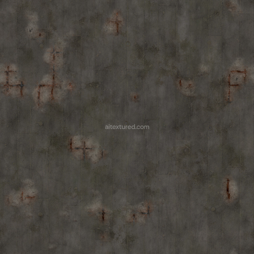 Seamless concrete PBR texture with weathered details