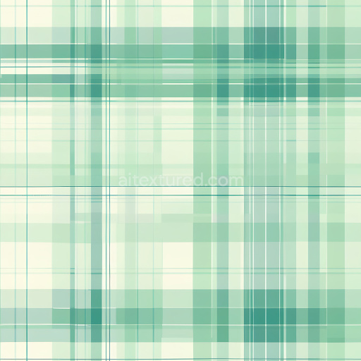 Seamless 3D PBR Plaid Texture Featuring Soft Mint Green and Cream Pattern