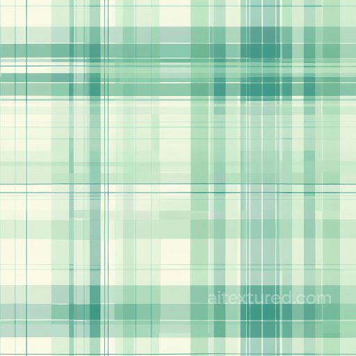 Seamless 3D PBR Plaid Texture Featuring Soft Mint Green and Cream Pattern texture preview