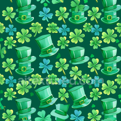 seamless Seamless 3D PBR Texture Featuring St Patrick's Green Hats and Shamrocks texture 8k free download PBR