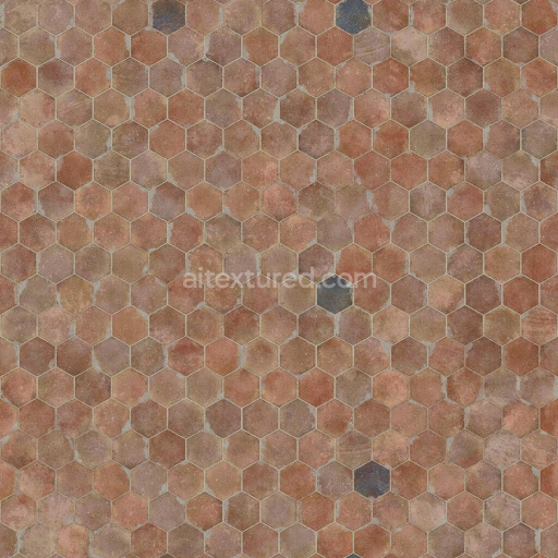 Dusty Hexagonal Orange Terracotta Tiles | Free PBR