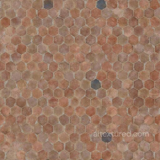 Dusty Hexagonal Orange Terracotta Tiles | Free PBR seamless Tile PBR texture
