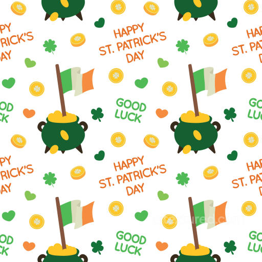 with St Patrick's Day symbols and cheerful patterns seamless St patrick digital paper bundle PBR texture