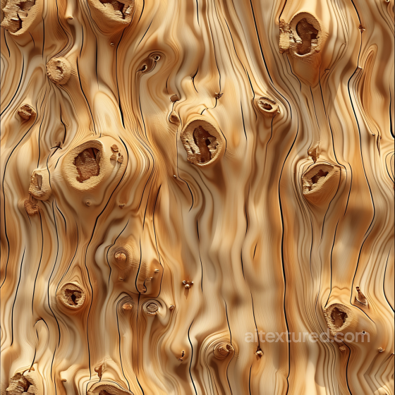 Knotty Pine Wood Texture Featuring Curved Grain and Prominent Knots Wood texture preview