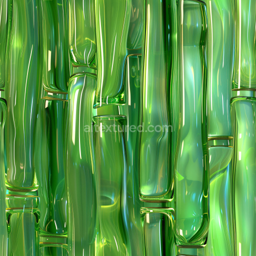 Seamless 3D PBR Texture of Glossy Green Translucent Glass Tubes