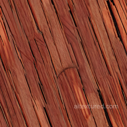 Wood Texture of Rustic Redwood Planks with Natural Grain and Cracks seamless Wood PBR texture