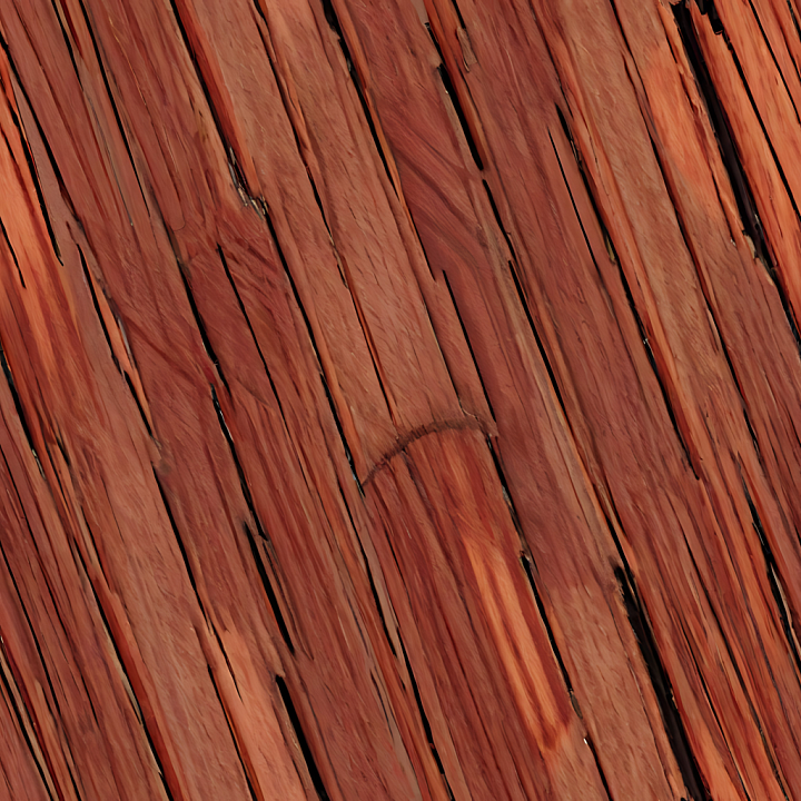 Wood of Rustic Redwood Planks with Natural Grain and Cracks seamless PBR texture preview