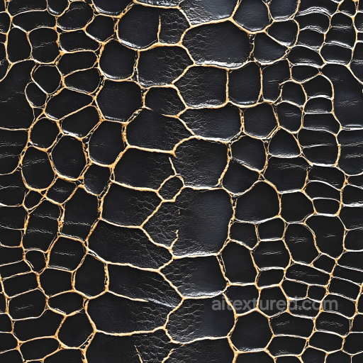 Skin PBR Texture Featuring Cracked Dark Surface with Deep Crevices seamless Skin PBR texture