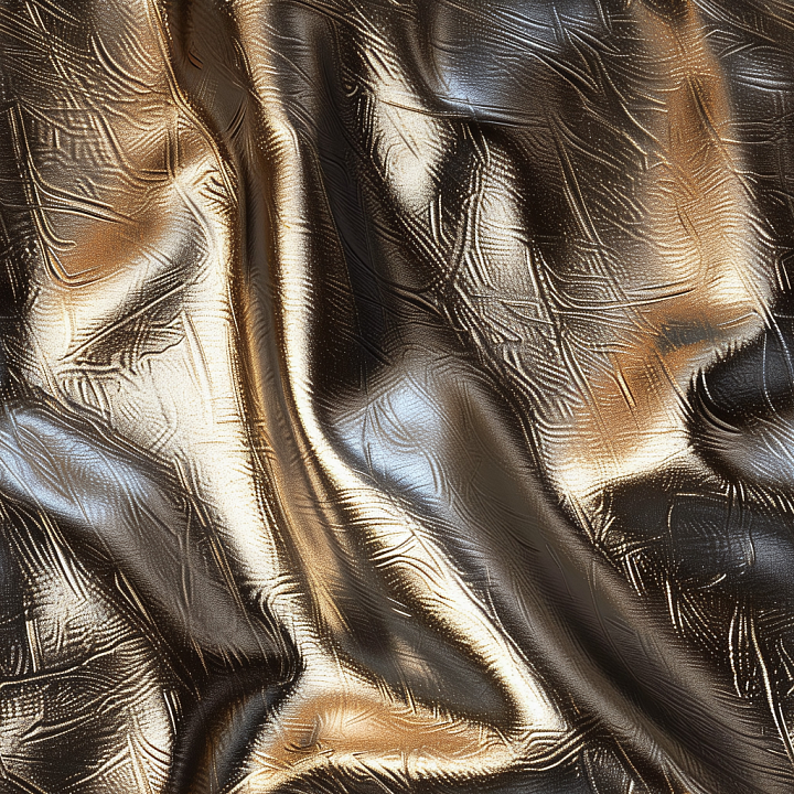Metallic Crackled Leather with Wrinkled Surface and Reflective Finish seamless PBR texture preview