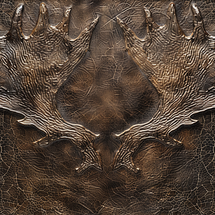 Embossed Distressed Brown Leather With Complex Grain seamless PBR texture preview