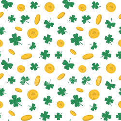 seamless Seamless 3D PBR Texture of St Patrick Digital Paper with Green Shamrocks and Gold Coins texture 8k free download PBR