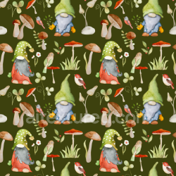 seamless Seamless 3D PBR Texture of Green-Capped Gnomes with Mushrooms texture 8k free download PBR