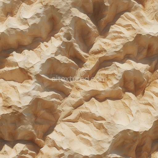 Seamless 3D PBR Texture of Weathered Sandstone Cliff Rock with Crags and Erosion
