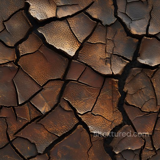 Cracked Dry Earth Texture Featuring Deep Brown, Jagged Fractures and Rough Surface seamless Cracked & Holes PBR texture