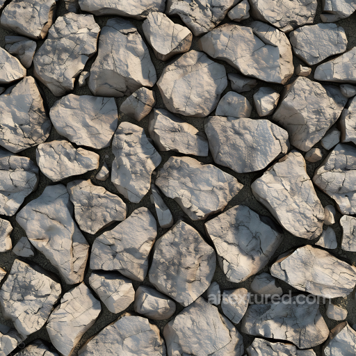 cracked stone wall PBR texture with rugged light gray rocks seamless Stone PBR texture