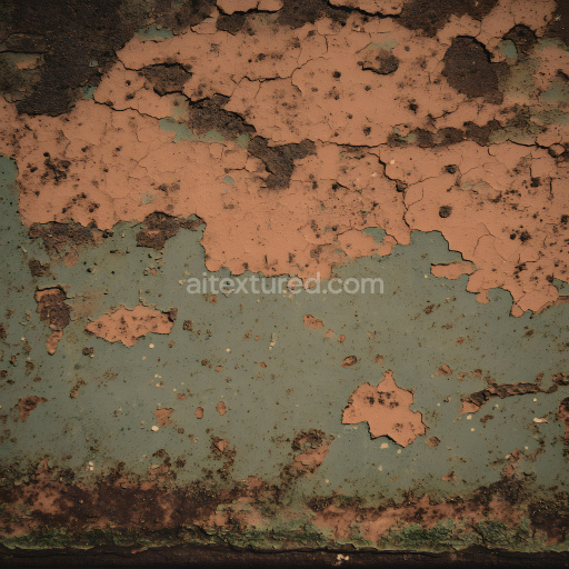 Seamless 3D Rusted Cracked Metal PBR Texture with Peeling Paint and Corrosion