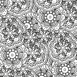 seamless Seamless 3D PBR Texture with Intricate Black and White Floral Line Art Pattern texture 8k free download PBR