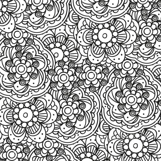 with Intricate Black and White Floral Line Art Pattern White & Black texture preview