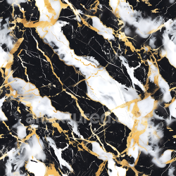 seamless Seamless 3D Black Marble PBR Texture Featuring White Hues and Gold Veins texture 8k free download PBR
