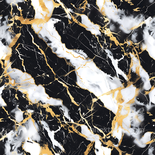 Black Marble PBR Texture Featuring White Hues and Gold Veins seamless Marble PBR texture