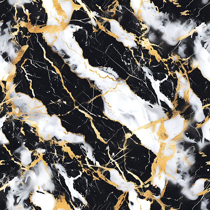 Black Marble Featuring White Hues and Gold Veins seamless PBR texture preview