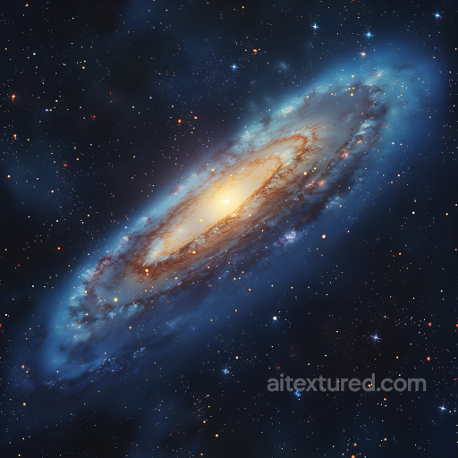 Spiral Galaxy PBR Space Texture with Glowing Core and Starfield seamless Star, space, planets PBR texture