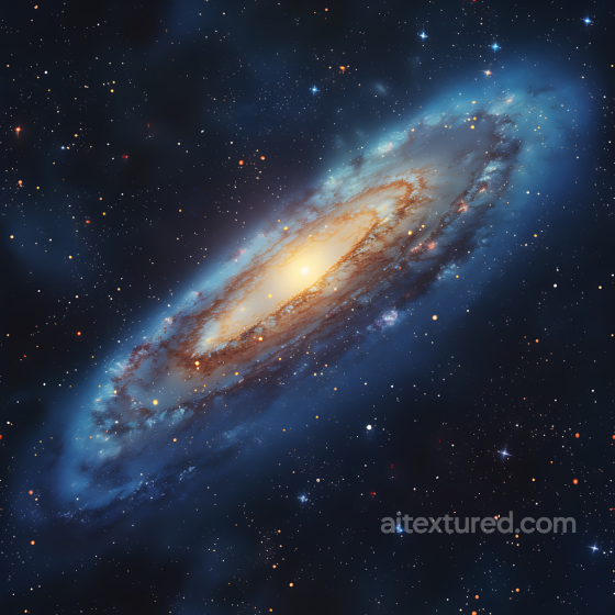 Spiral Galaxy PBR Space Texture with Glowing Core and Starfield Star, space, planets texture preview