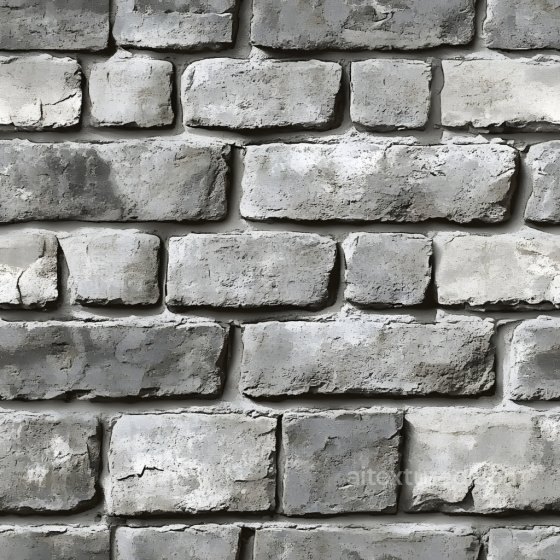 Cracked White Brick Wall Seamless Texture with Weathered Surface Brick texture preview