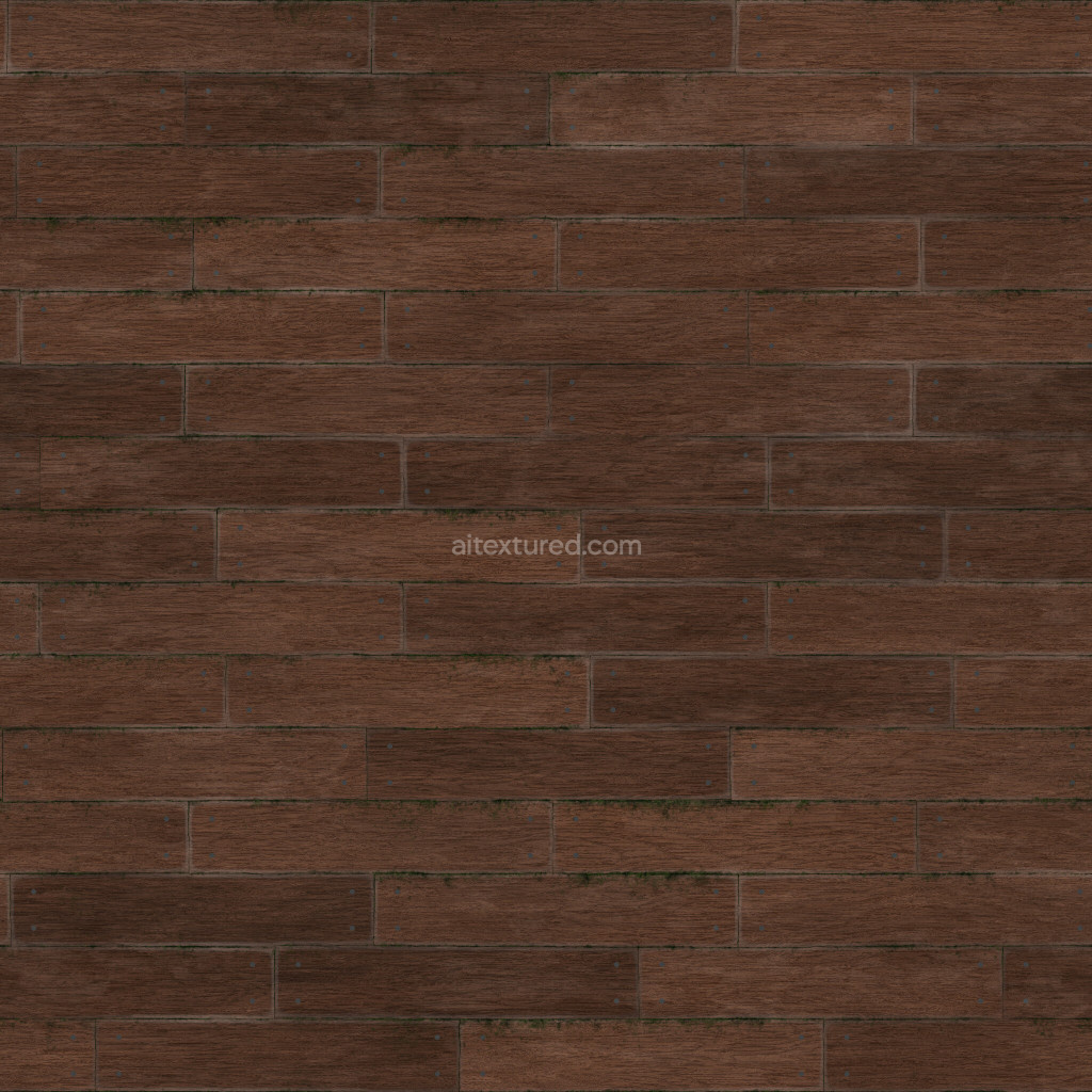 Seamless PBR texture of brown wooden planks