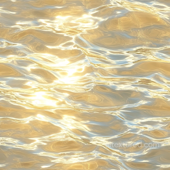 Water PBR Texture with Golden Sunlight Reflections and Subtle Wave Patterns Water texture preview