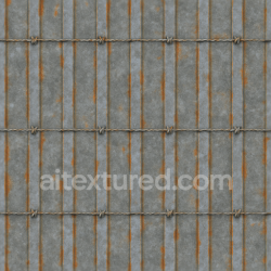 seamless Seamless 3d texture pbr 8k security fence with steel bars and galvanized metal rust details texture 8k free download PBR